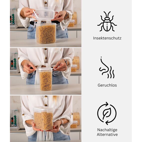 Deco haus® Vorratsdosen mit Deckel luftdicht 24er Set - Für Nudeln, Müsli, Mehl - Aufbewahrungsbox Küche mit Deckel - Vorratsbehälter Küche Aufbewahrung & Organisation - Kitchen Storage & Organisation