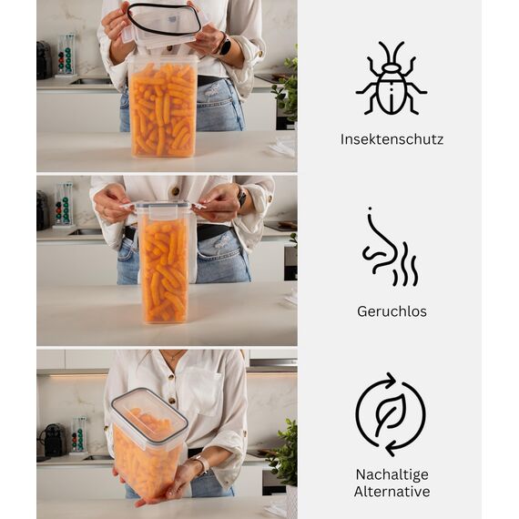 Deco haus® Vorratsdosen mit Deckel luftdicht 24er Set - Aufbewahrungsbox Küche mit Deckel - Vorratsbehälter Küche Aufbewahrung & Organisation - Kitchen Storage & Organisation - Für Nudeln, Müsli, Mehl