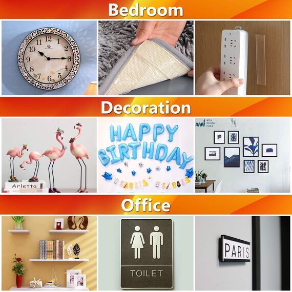 Doppelseitiges Klebeband,Waschbares Spurloses Klebeband,Transparent Entfernbares Wiederverwendbares Klebestreifen, Extra Starke Klebekraft Wasserdichtes, rutschfest Multifunktionales (5M x 3CM x 2MM)