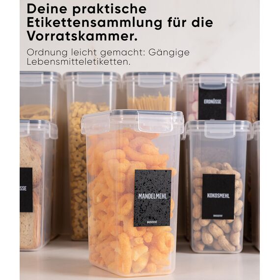 Deco haus Vorratsdosen mit Deckel Luftdicht [inkl. VORRATSETIKETTEN] - 4er Vorratsbehälter Set 2.8L - Aufbewahrungsbox Küche Aufbewahrung & Organisation - Lebensmittelaufbewahrung für Spaghetti, Mehl