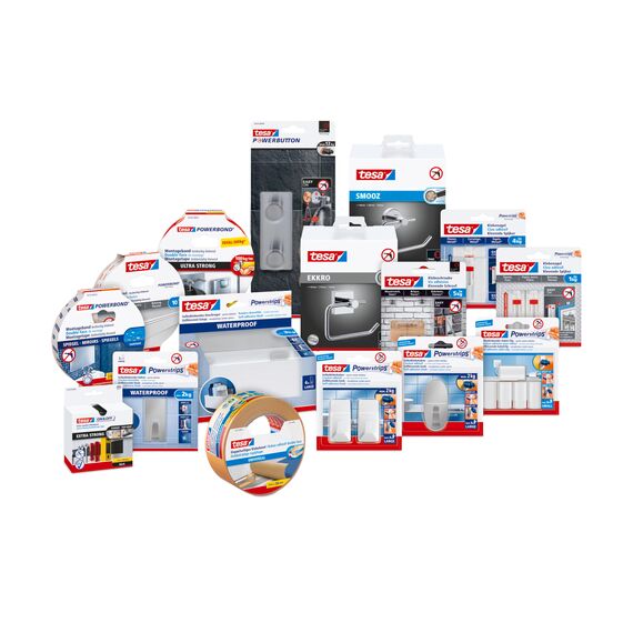 tesa Doppelseitiges Klebeband Universal - Vielseitiges Klebeband für Verpackungen, Deko und Teppiche oder zum Basteln - 25 m x 50 mm