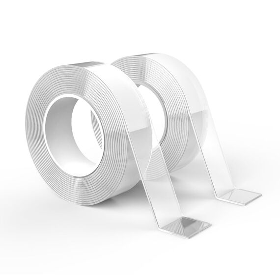 GRIFEMA Starkes Doppelseitiges Klebeband 2x3m (6m) - Spurlos Entfernbar, Extrem Haftend & Wiederverwendbar - Nano Haftband für Wand, Haushalt, Fotos - 2 Rollen