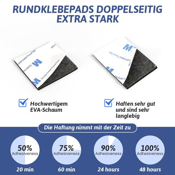 Molkor Doppelseitiges Klebeband,Klebepads Doppelseitiges Extra Stark,70 Stück Doppelseitiges Schaumstoff Pads,Schwarzes Selbstklebendes Klebeband Inklusive Quadratisch Rund und Rechteckig (01)