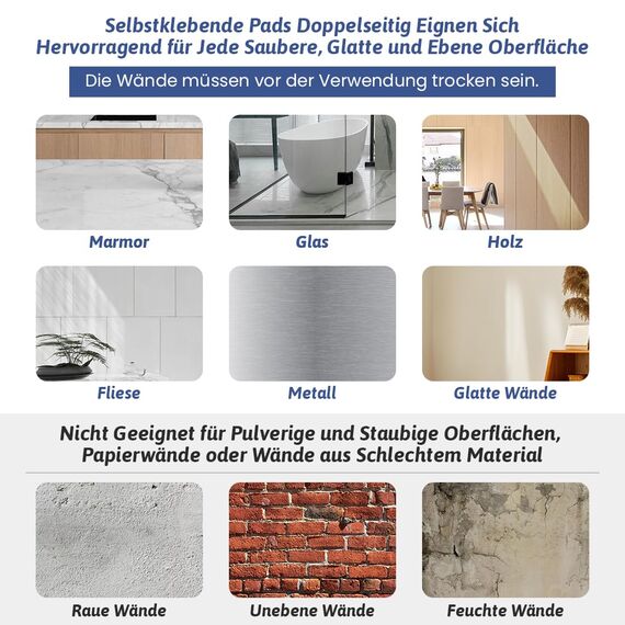 Molkor Doppelseitiges Klebeband,Klebepads Doppelseitiges Extra Stark,70 Stück Doppelseitiges Schaumstoff Pads,Schwarzes Selbstklebendes Klebeband Inklusive Quadratisch Rund und Rechteckig (01)