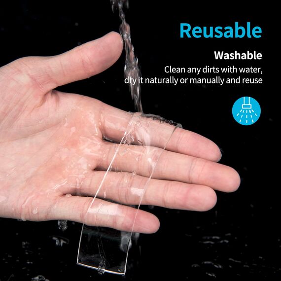 Art3d 8m Doppelseitiges Klebeband Nano Extra Stark Transparent Double Sided Tape 2 Rollen Mehrzweck-Klebeband Teppichmatte Fotorahmen Küche Bastelwandmontage Zuhause AutoTeppich