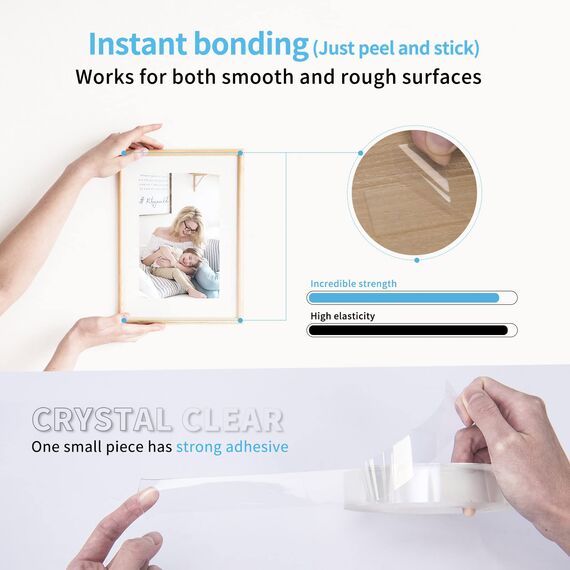 Art3d doppelseitiges klebeband strapazierfähig 4 rollen à 3 meter abnehmbar spurlos waschbar wiederverwendbar – mehrzweck-klebeband wie im fernsehenk gesehen