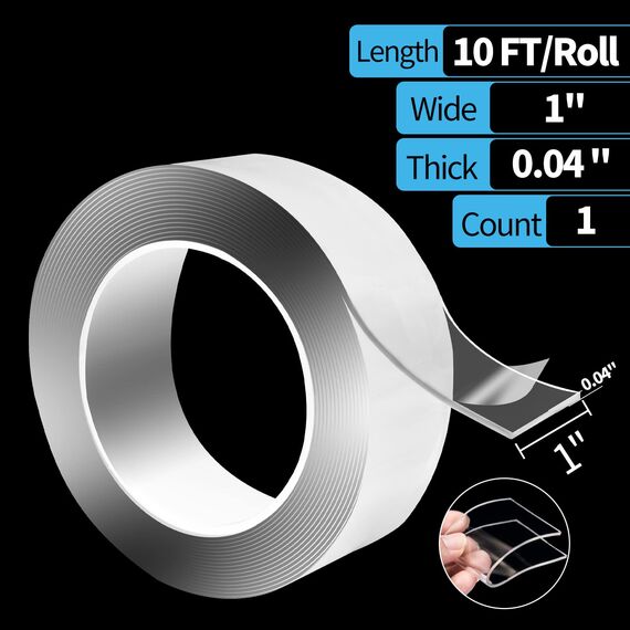 Art3d Doppelseitiges Klebeband strapazierfähig 3 meter Montageeterband Mehrzweck abnehmbares Schaumstoff-Klebeband wiederverwendbares transparentes Klebeband