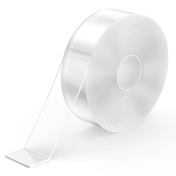 kinkaivy 5M Doppelseitiges Klebeband Extra Stark Transparent, Abnehmbar Spurlos Nano Tape, Double Sided Tape, Klebeband Doppelseitig Ablösbar für Foto Wand, Postern, Teppich, Küche, Zuhause