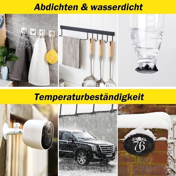 Emitever Doppelseitiges Klebeband - 10m x 12mm, Extra Stark Wasserdichtes Multifunktionales Montageklebeband klebestreifen für Wand und LED-Streifen, Auto, Wohn, Bürodekor