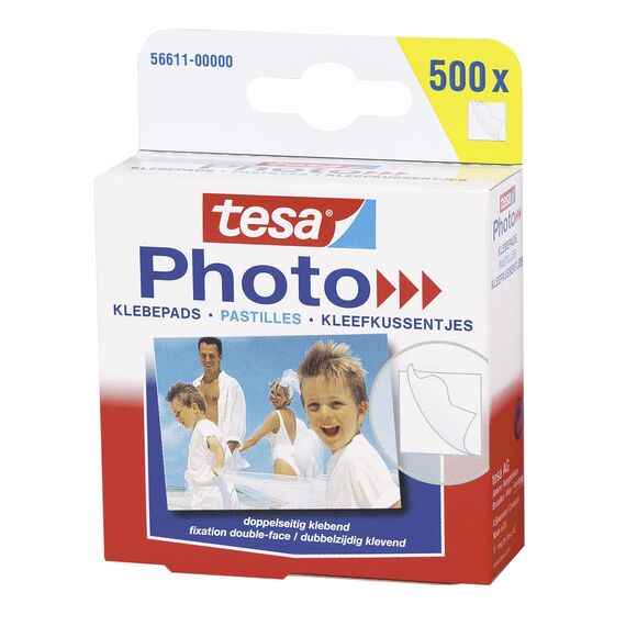 tesa Photo Klebepads - Beidseitig klebend zur Erstellung eines Fotobuches - 500 Stück
