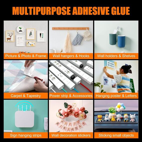 GRIFEMA Starkes Doppelseitiges Klebeband 2x3m (6m) - Spurlos Entfernbar, Extrem Haftend & Wiederverwendbar - Nano Haftband für Wand, Haushalt, Fotos - 2 Rollen