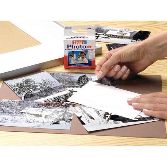 tesa Photo Klebepads - Beidseitig klebend zur Erstellung eines Fotobuches - 500 Stück