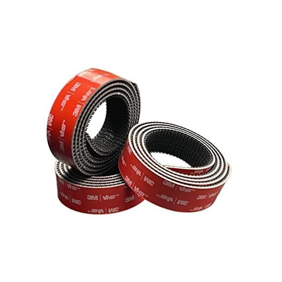 3M Dual Lock SJ3870, 1 Klebebandstreifen zur Befestigung für Autos, Dashcams, Go Pro, Mautzahlungshalterung, Druckverschluss, hochklebendes Produkt, Schwarz (25,4 mm x 2 m)