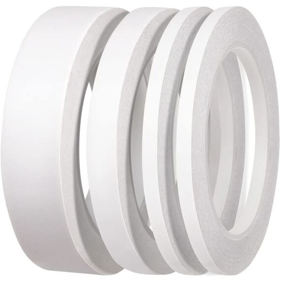 YISUMEI 4 Rollen Selbstklebendes doppelseitiges Klebeband zum Handwerksklasse Büro DIY mit 25 Meter pro Rolle(6mm/12mm/25mm)