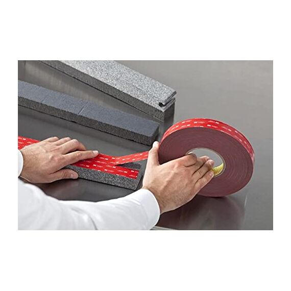 VHB 3M 4941F Montage Klebeband doppelseitig - starke und dauerhafte Verbindung von Aluminium, Edelstahl, verzinktem Stahl, Polycarbonat oder ABS - 19mm x 3m, Grau, Dicke: 1.1mm (1-er Pack)