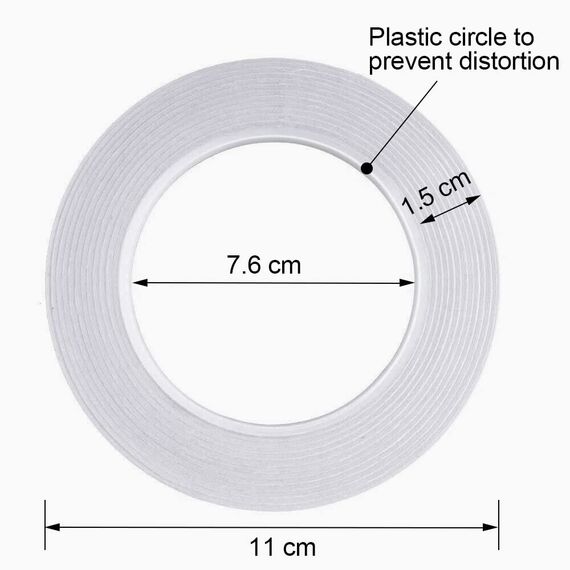 YISUMEI 4 Rollen Doppelseitiges Klebeband Dünn Selbstklebeband zum Nähen, Basteln, Handarbeiten, 12mm x 25 Meter pro Rollen