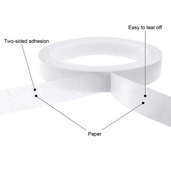 YISUMEI 4 Rolls Doppelseitiges Klebeband Dünn Selbstklebeband zum Nähen, Basteln, 6mm x 25 Meter pro Rollen