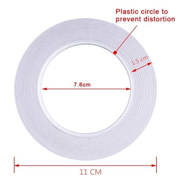 YISUMEI Selbstklebeband mit 8 Rollen von Doppelseitigem Klebeband zum Nähen, Basteln, Handarbeit, Jede Rolle für 12 mm x 25 Meter Weiß