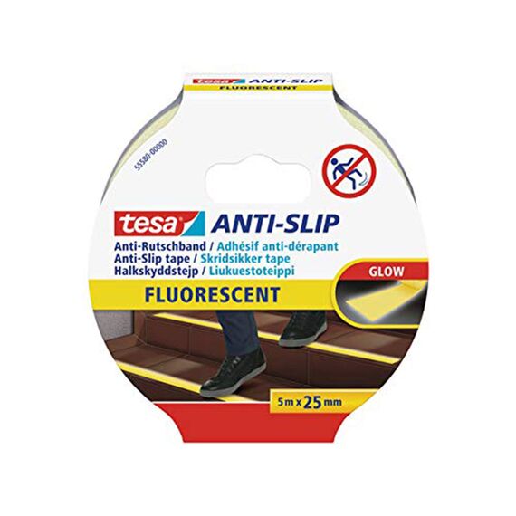 tesa Anti Rutschband, 5 m x 25 mm (3X fluoreszierend, 5mx25mm)