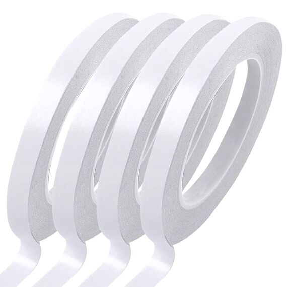 YISUMEI Selbstklebeband mit 4 Rollen von Doppelseitigem Klebeband zum Nähen, Basteln, Handarbeit, Jede Rolle für 15 mm x 25 Meter Weiß