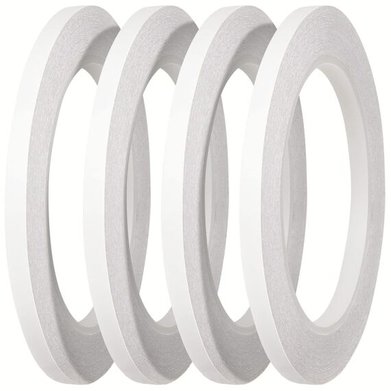 YISUMEI 4 Rolls Doppelseitiges Klebeband Dünn Selbstklebeband zum Nähen, Basteln, 6mm x 25 Meter pro Rollen