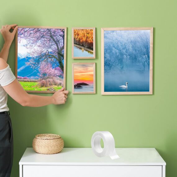 Taiyeestar 5m Doppelseitiges Klebeband Extra Stark Transparent (50mm breit), Ablösbar nicht markierend Doppelseitiges transparentes Nano tape, für Teppich/Foto Wand/Küche/Zuhause, 1mm Dicke