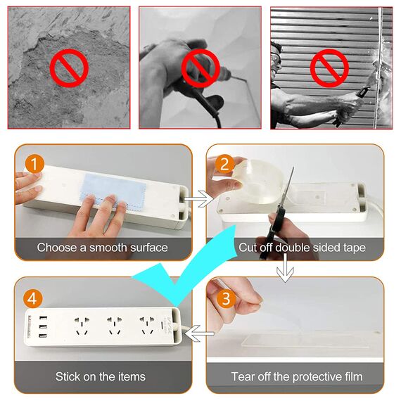 Doppelseitiges Klebeband Extra Stark, Waschbares Spurlos Dünn Nano Tape, Transparent und Ablösbar Beidseitiges Klebeband für Teppich, Zuhause, Küche, Auto oder Büro(10M * 2CM * 2MM)