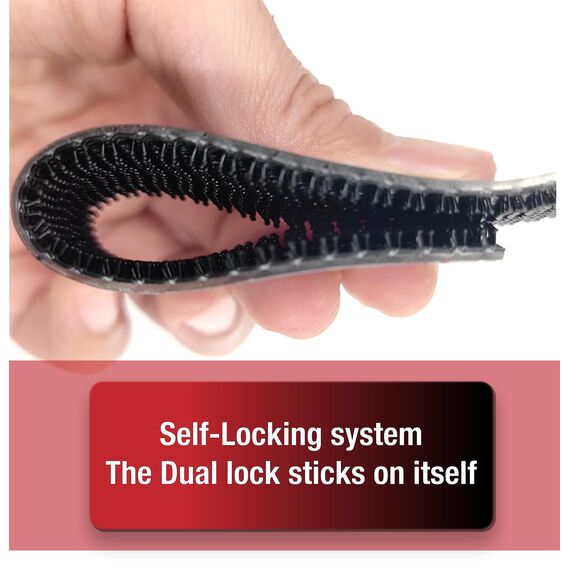 3M Dual Lock SJ3870, 1 Klebebandstreifen zur Befestigung für Autos, Dashcams, Go Pro, Mautzahlungshalterung, Druckverschluss, hochklebendes Produkt, Schwarz (25,4 mm x 2 m)