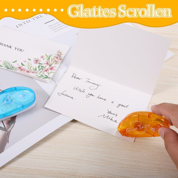 XREE 6 Stück Kleberoller, 8 m x 8 mm Doppelseitiges Klebeband Roller Selbstklebende Kleberoller Fotokleber für Scrapbooking Fotoalbum Kartenherstellung Basteln