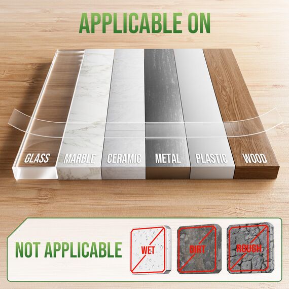 Euqvunn Doppelseitiges Klebeband (3,0 m × 2,0 cm × 1 mm), Ablösbar Extra Stark Nano-Klebestreifen, Waschbares, Spurlos für Poster/Wandaufhängung/Teppich, 1 Rolle