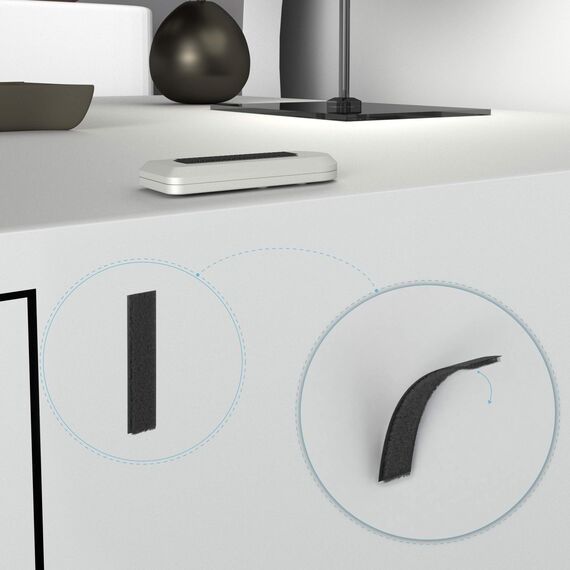 KabelDirekt – Klebe Klettband extra stark, selbstklebend – 5m Rollen, 20mm breit – zuschneidbare Klett-Rolle/Klettband zum Kleben, beidseitig (Klettverschluss/Hakenband & Flauschband zum Aufkleben)