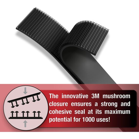 3M Dual Lock SJ3870, 1 Klebebandstreifen zur Befestigung für Autos, Dashcams, Go Pro, Mautzahlungshalterung, Druckverschluss, hochklebendes Produkt, Schwarz (25,4 mm x 2 m)