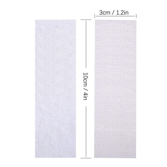 BRAVESHINE 12 Stück Klettband Selbstklebend extra stark, Klettverschluss Selbstklebend Doppelseitiges Klettband Selbstklebendes Flauschband Hakenband (Weiß,30mmx100mm)