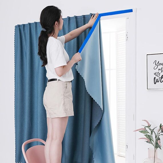 BRAVESHINE 12 Stück Klettband Selbstklebend Extra Stark, Kleben Statt Bohren Starke Klettverschluss,Doppelseitig Klebend (30X150mm)