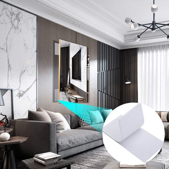 BRAVESHINE 100x200mm Große Industrie Klettband Selbstklebend extra stark, kleben statt bohren Starke Klettverschluss, Doppelseitig Klebend Harmlos für Wände, Metalle 4 Stück, Weiß