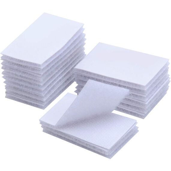 BRAVESHINE 18 Stück Industrie klettband selbstklebend extra stark, kleben statt bohren Starke Klettverschluss,Doppelseitig Klebend (30mmx50mm,Weiß)