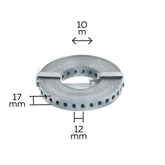 Alberts 334208 Lochband | mit oder ohne Abrollkasette | sendzimirverzinkt | Breite 17 mm | Länge 10 m (Packung mit 2)