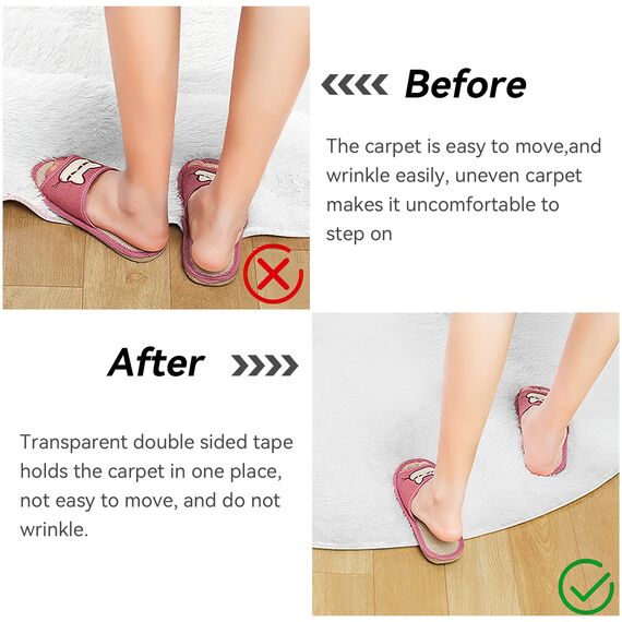 3 Rollen Extra Starkes Transparent Klebeband - Doppelseitig, Abwaschbar, Spurlos, Nano Beidseitiges Klebeband für Teppich, Foto, Auto, Küche, Büro