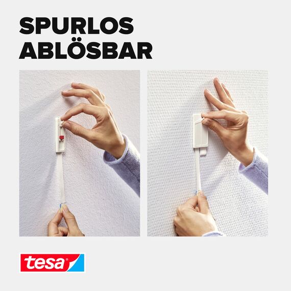 tesa Powerstrips Small - Doppelseitige Klebestreifen zur Montage von Gegenständen auf glatten Oberflächen - Bis zu 1 kg Halteleistung - 14er Pack Powerstrips