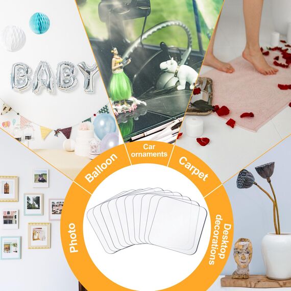 Ailvor Doppelseitiges Klebeband, 20 Stück Doppelseitige Klebepads, Spurloses Waschbares Klebeband Extra Stark, Nano Klebepads Transparent für Teppich, Fliesen, Küche (Quadratisch, 6 * 6cm)