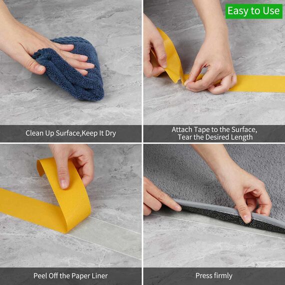 MILEQEE 1 Stück doppelseitiges Gewebeband,50mmx20m,hohe Haftkraft,starkes und robustes Teppichband,langlebiges Klebeband,Mehrzweck-Klebeband,einfaches Entfernen ohne Rückstände,leicht von abreißbar