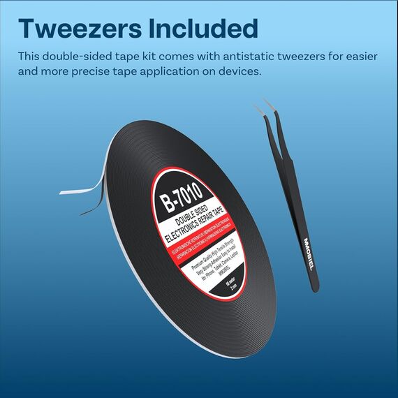 MMOBIEL 5x 2 mm doppelseitiges Klebeband stark klebend Tape 50 m Rolle (Schwarz) für Smartphone Tablet Reparatur