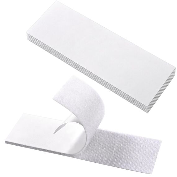 BRAVESHINE Klettband selbstklebend extra stark, 60mm X 180mm Klettverschluss selbstklebend 6 Stück doppelseitiges Klettband Klett Klebeband, Set Haken & Flausch, Weiß