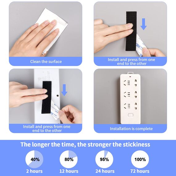 klettband Elover 9448a 10cm x 5cm 12 paar starkes gewebeband wiederverwendbar haushalt büro diy kleidung schuhe taschen kinderzimmer universell haftkleber langlebig