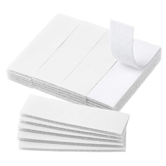 BRAVESHINE 25 Stück Klettband Selbstklebend Extra Stark, Doppelseitig Klebende mit Klettverschluss Selbstklebend Klebepad Flauschband und Hakenband (30x100mm,Weiß)