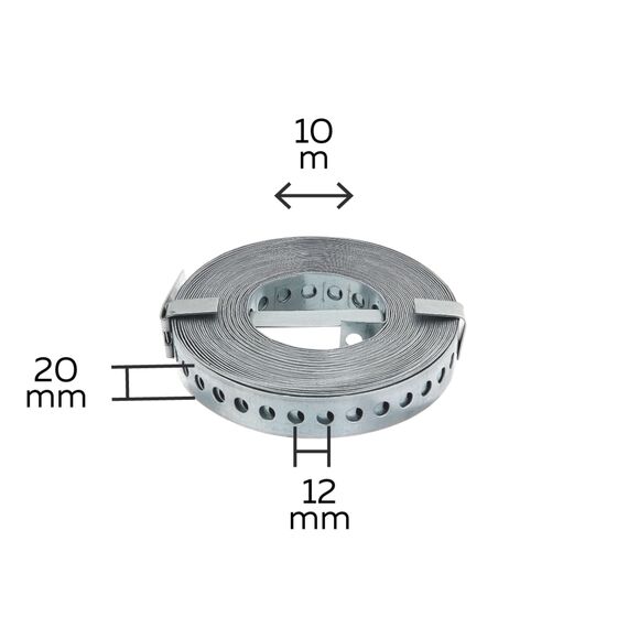 Alberts 334239 Lochband | mit oder ohne Abrollkasette | sendzimirverzinkt | Breite 20 mm | Länge 10 m