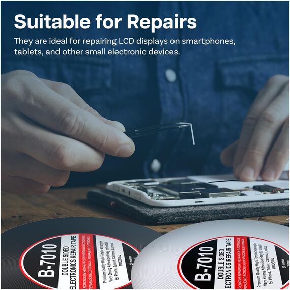 MMOBIEL 2x 2 mm doppelseitiges Klebeband stark klebend Tape 50 m Rolle (Schwarz/Weiss) für Smartphone Tablet Reparatur