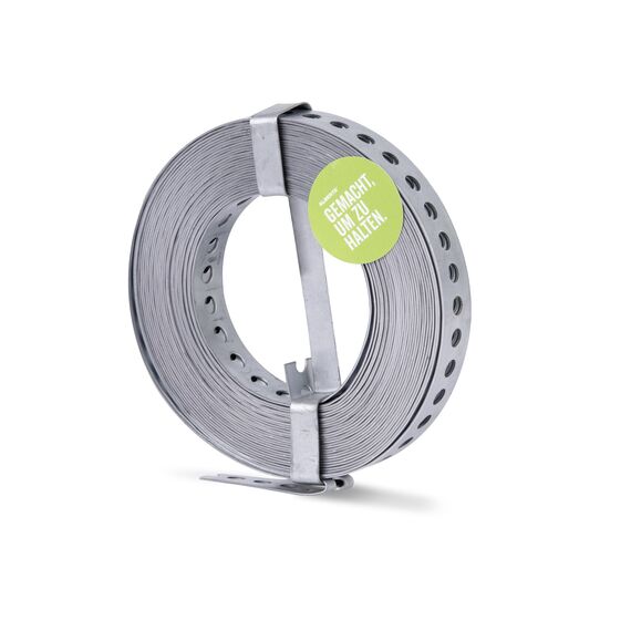 Alberts 334239 Lochband | mit oder ohne Abrollkasette | sendzimirverzinkt | Breite 20 mm | Länge 10 m