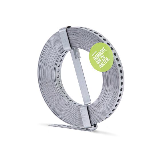 Alberts 334130 Lochband | mit oder ohne Abrollkasette | sendzimirverzinkt | Breite 12 mm | Länge 10 m