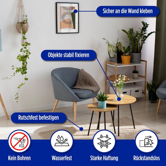 PfX Extrem Starkes Premium Nano Tape [10m] - Neue 2026 Version - Wiederverwendbares Transparentes Nano Klebeband - ACHTUNG EXTREM STARK (10m)